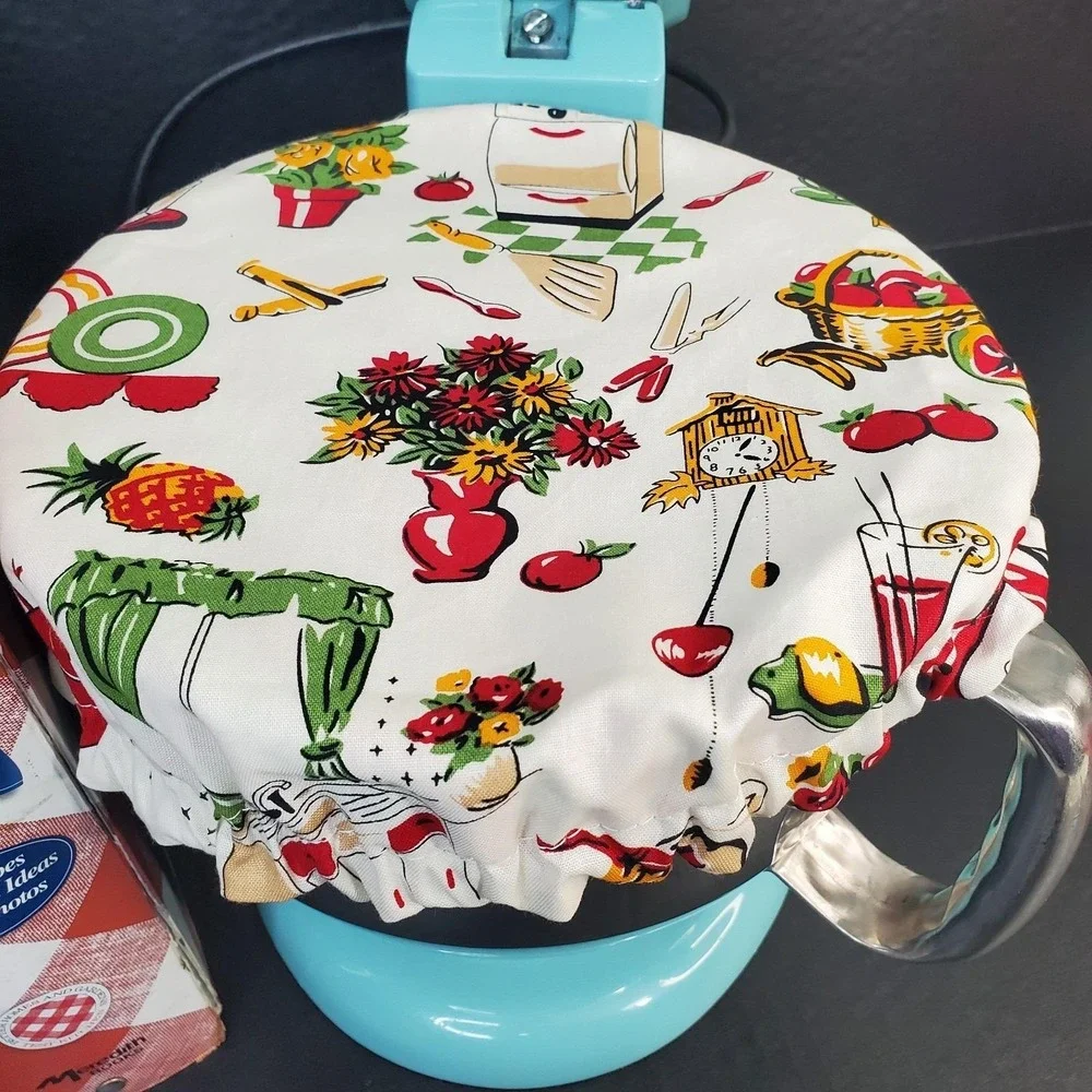 Retro Kitschy Kitchen Reversible KitchenAid Mixer Mixing Bowl‎ Cover